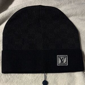 Louis Vuitton Dark Knit Hat with Logo